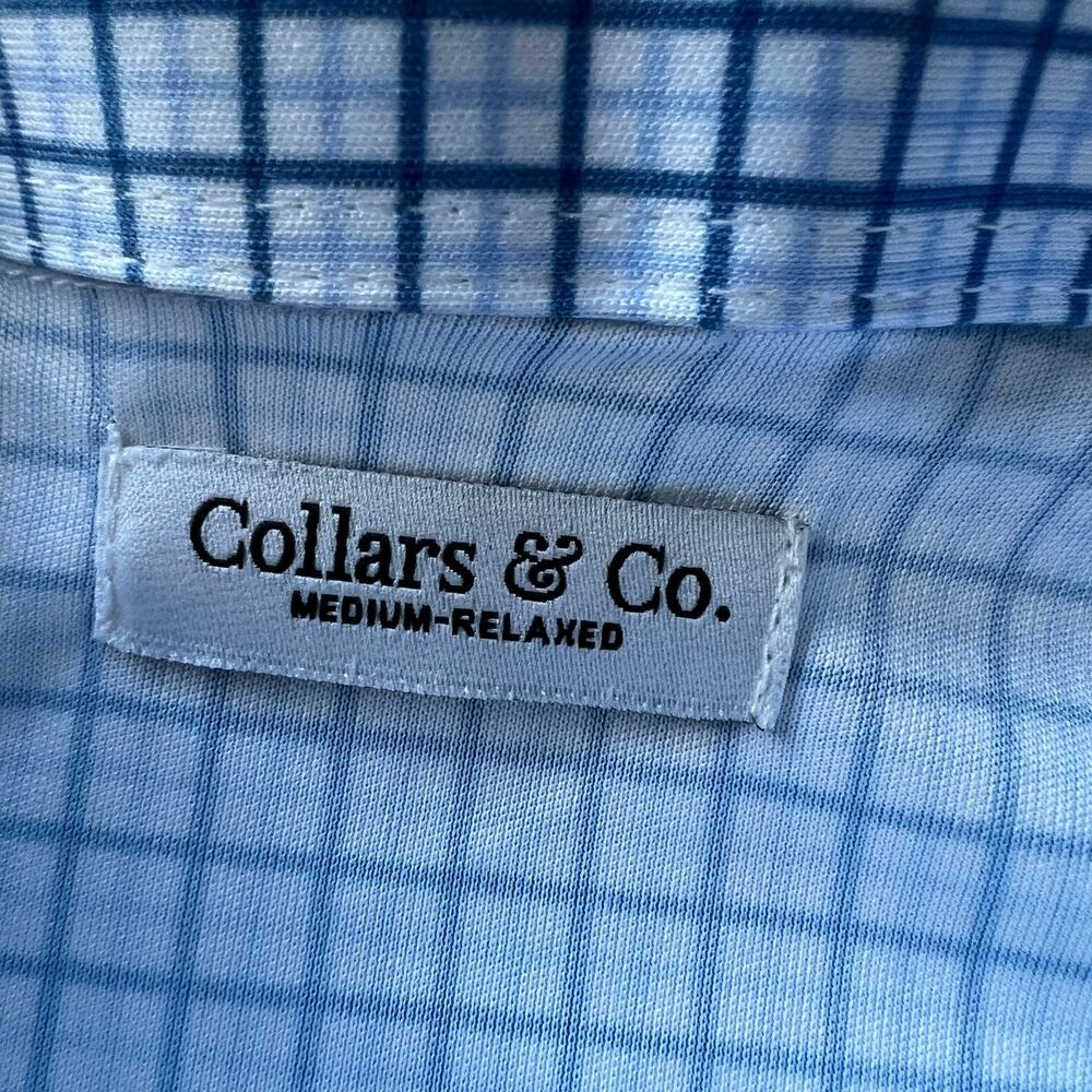 Collars & Co Dress Collar Polo Mens Medium Relaxed Square Short Sleeve - Picture 2 of 9